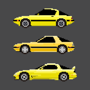 Golden RX7 Combo Pixelart T-Shirt