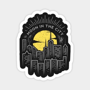 Moon In The City T-Shirt Design Magnet