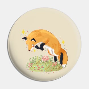 Cute fox jumping Pin