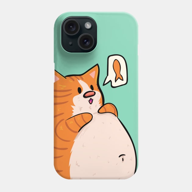 Ginger Chonky Cat Phone Case by KPrimeArt