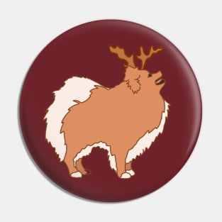 Pomeranian Reindeer Pin