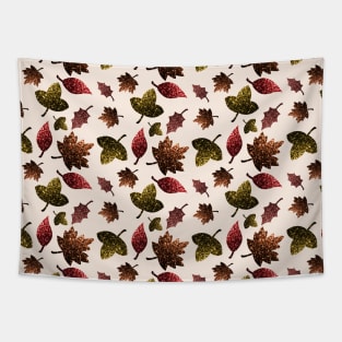 Sparkly leaves fall autumn sparkles pattern Tapestry