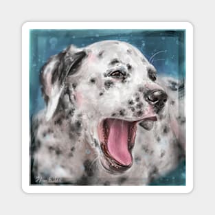 Painting of a Gorgeous Dalmatian Yawning Magnet