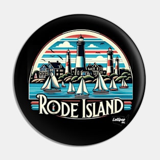 Rhode Island Rendezvous: Nautical Charm - American Vintage Retro style USA State Pin