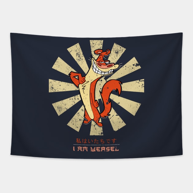 I Am Weasel Retro Japanese Tapestry by Nova5