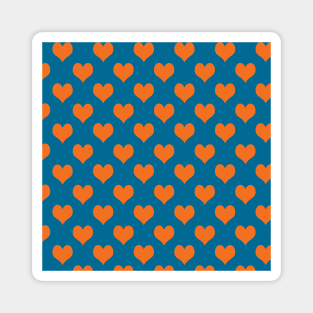 Orange and Blue Heart Pattern Magnet