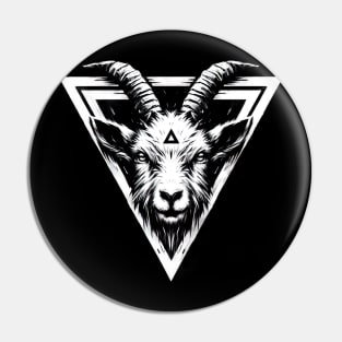 Goat head artwork Pin