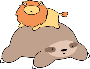 Sloth and Little Lion Magnet