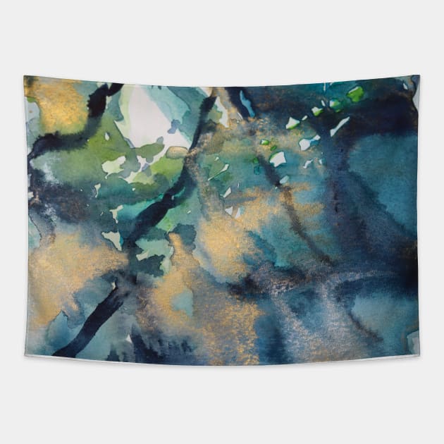 Chill Blue Abstract Tapestry by Shirtacle