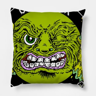 CYDERPUNK LOGO green on black Pillow