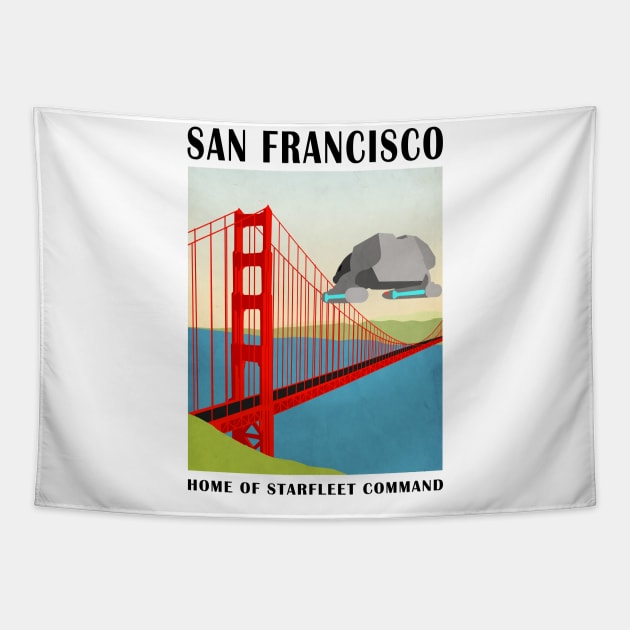 Star Trek - Travel Poster San Francisco Tapestry by AdriansFinalFrontier