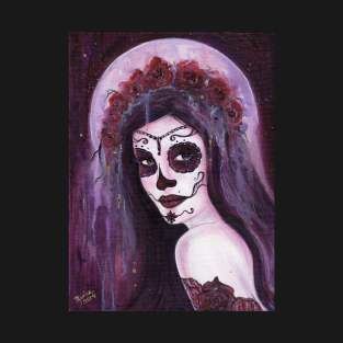 Day of the dead Haunted Moon By Renee Lavoie T-Shirt