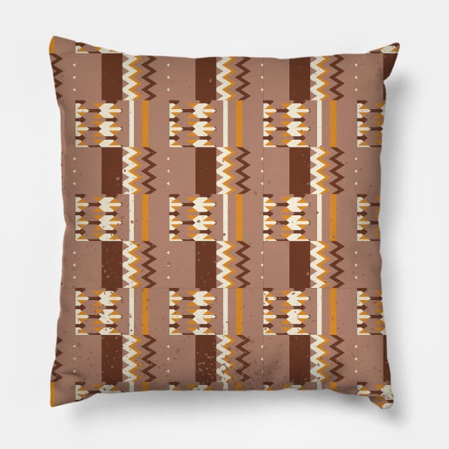 Kwanzaa Brown Pattern Pillow by mariachapin