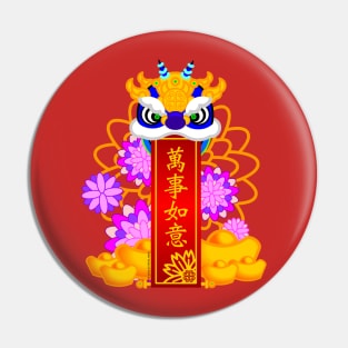 CNY: BLUE LION BLESSINGS Pin