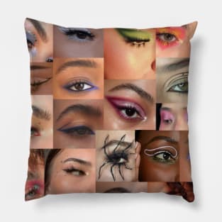 eye makeup aesthetic collage Pillow