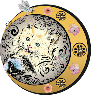 Kitten art nouveau frame Magnet