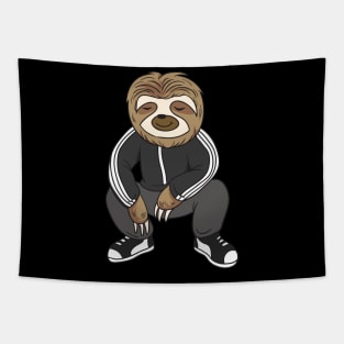 Cute sloth squatting like a slav Tapestry