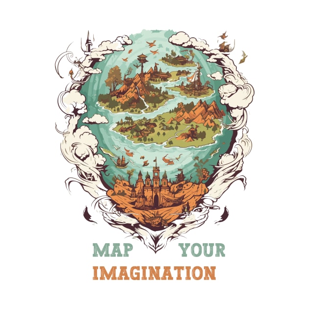 Map Your Imagination Fantasy Vintage Map by TeeCraftsGirl