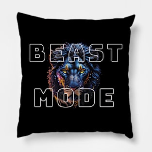 Beast Mode Gym Motivation Lion Pillow