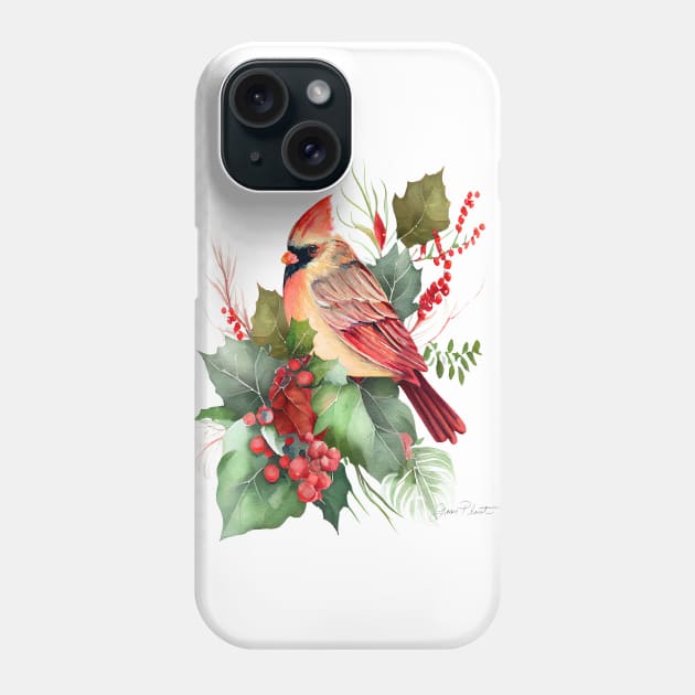 Cardinal Christmas on Shiplap B Phone Case by Jean Plout Designs