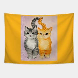 Two funny cats Tapestry