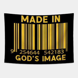 Christian Barcode Design - Made In God's Image Tapestry