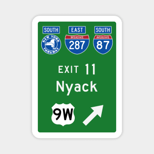 New York Thruway Southbound Exit 11: Nyack US Route 9W Magnet
