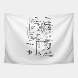 Gas Analyzing Apparatus Vintage Patent Drawing Tapestry