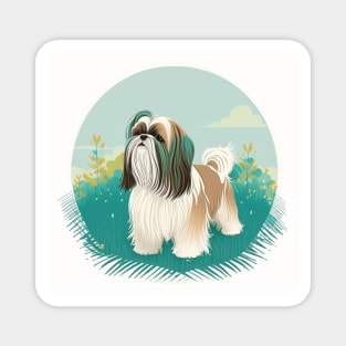 Shih Tzu in a Nature Scene Magnet