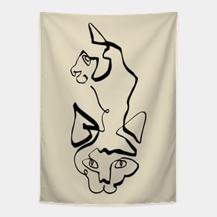 Abstract line Siamese Cat Tapestry