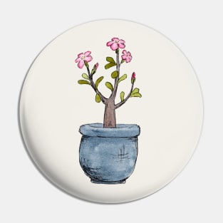 Desert Rose Potted Plant Pin