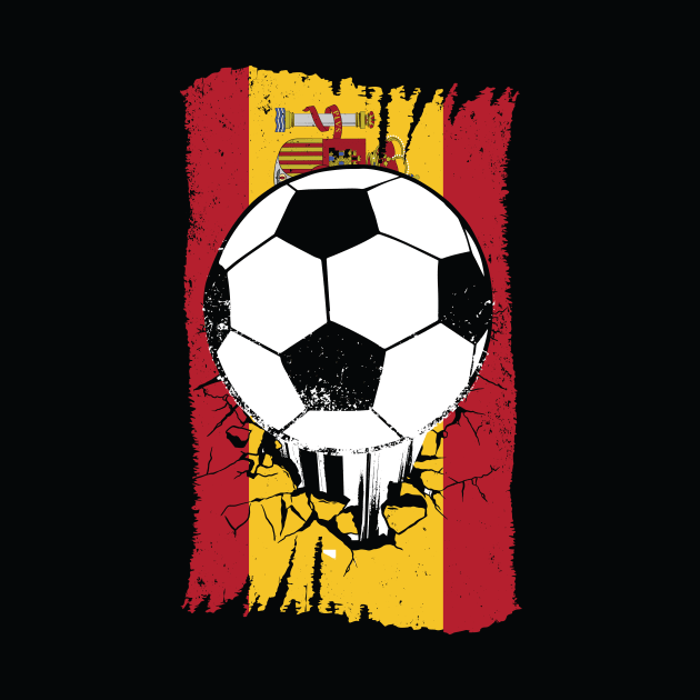 Vintage Spanish Flag with Football // Spain Soccer by SLAG_Creative