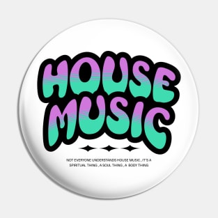 HOUSE MUSIC  - Bubble Outline Two Tone (black/teal/purple) Pin