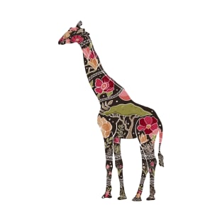 Floral Giraffe Silhouette - Boho T-Shirt