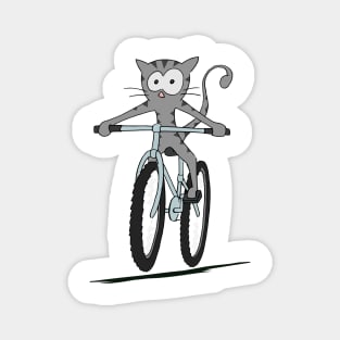 Cute Mountain Bike Cycling Cartoon Cat Biking Cat Magnet