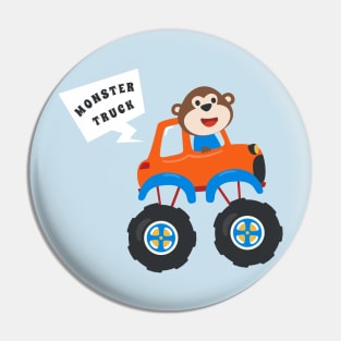 illustration of monster truck with cartoon style. Pin