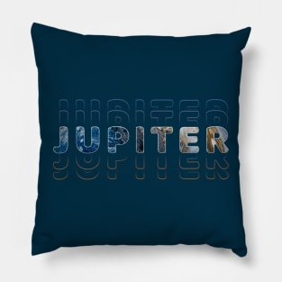 Typography Planet Jupiter: King of the Planets Pillow