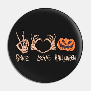 Peace Love Halloween Pin