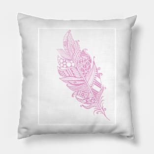 Pink Tribal Feather Pillow