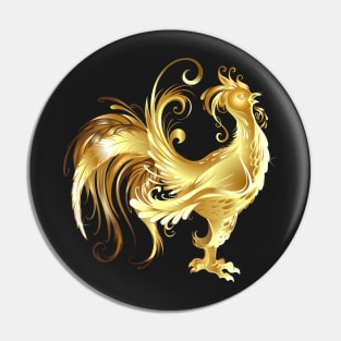 gold rooster Pin