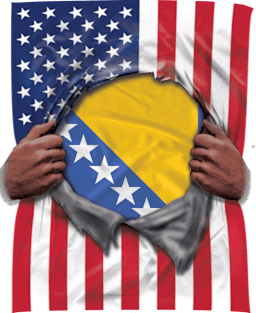 Bosnia & Herzegovina Flag American Flag Ripped - Gift for Bosnian Herzegovinian From Bosnia And Herzegovina Magnet