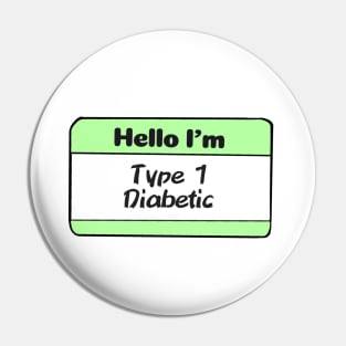 Diabetes Nametag - Lime Pin