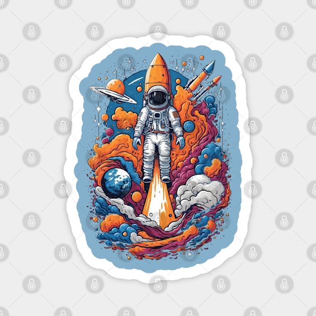 space travel Magnet by Mailson