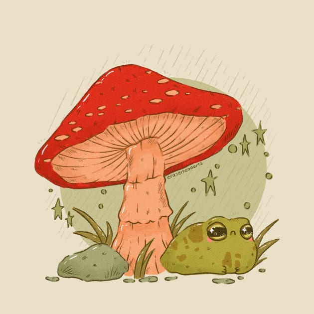 Mushroom Froggy by eraserheadarts