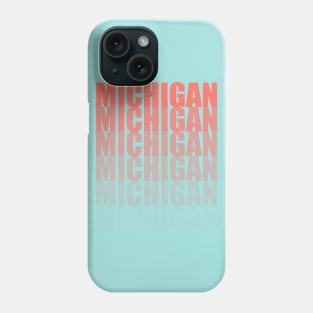 Michigan Gradient in Living Coral Phone Case