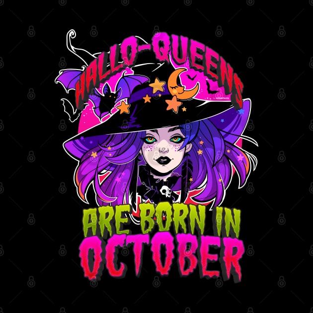 Halloqueens Are Born in October | Queens of Halloween T-Shirt by Creatura