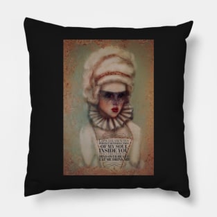 Red Queen As Marie Antoinette Romantic Poetry Gold Foil Pillow