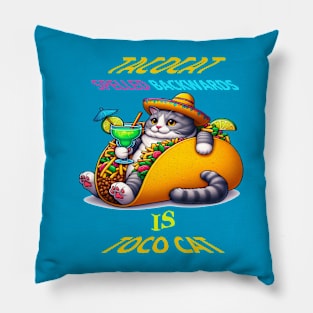 Whiskered Gastronomy: Taco and Sip Pillow