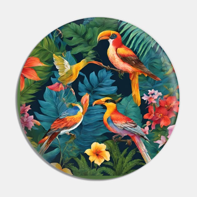 AI Tropical Birds and Flowers Pin by nancy.hajjar@yahoo.com