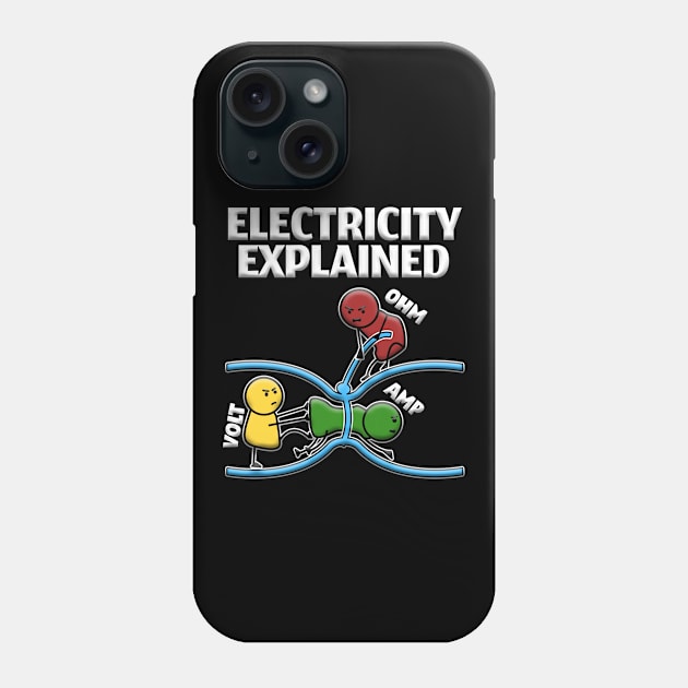 Funny Electrician Design Explains Electricity Phone Case by SpruchBastler